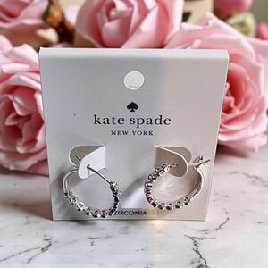 Kate Spade New York Silver Zirconia Hoop Earrings NWT